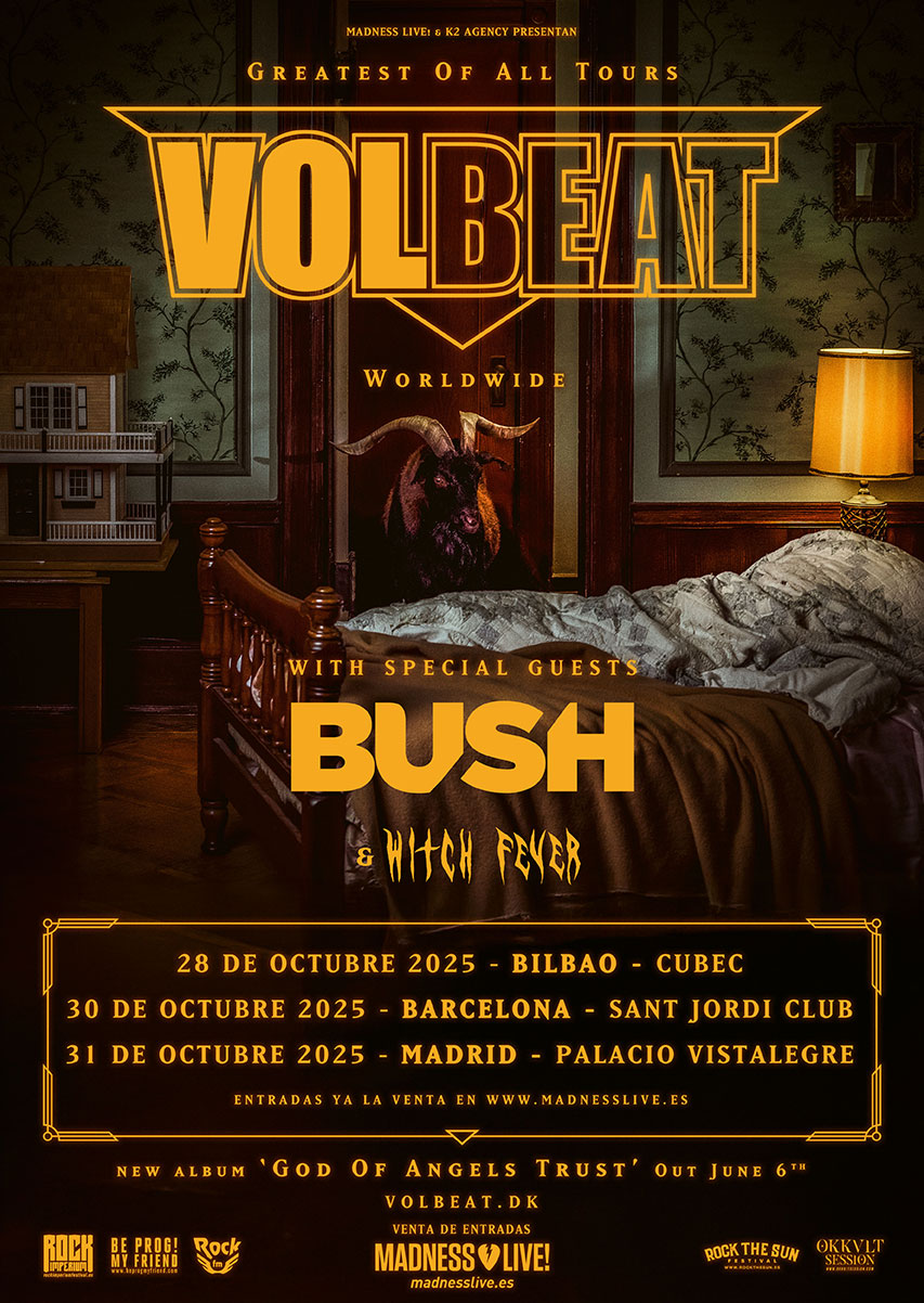  gira de Volbeat en octubre de 2025 junto a Bush